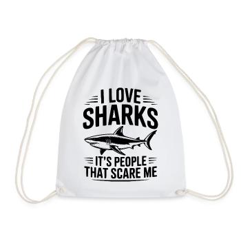 J’adore les requins, ce sont les gens qui me font peur - Sac de sport léger - blanc - Devant