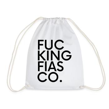 Fucking Fiasco – Typography Saying - Drawstring Bag - white - Front