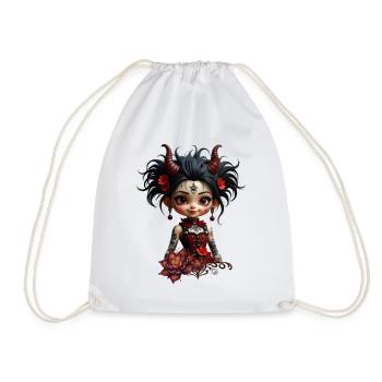 Gotische Lotus Chibi - Turnbeutel - Weiß - Vorne