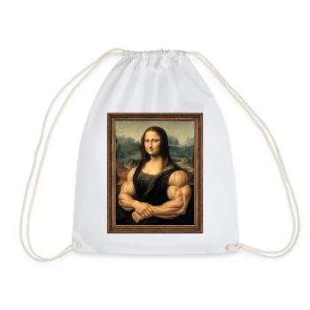 Die muskulöse Mona Lisa - Turnbeutel - Weiß - Vorne