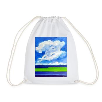 Kunst Wolke Acryl Künstler Jörg Langhans - Turnbeutel - Weiß - Vorne