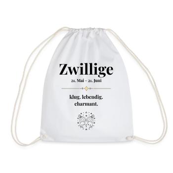 Zwillinge Sternzeichen Eigenschaften - Turnbeutel - Weiß - Vorne