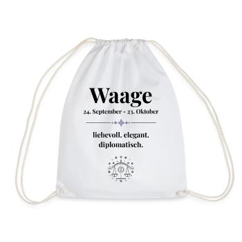 Waage Sternzeichen liebevoll elegant diplomatisch - Turnbeutel - Weiß - Vorne