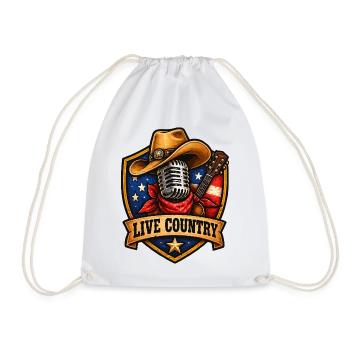 Live Country Shield Musikkultur - Turnbeutel - Weiß - Vorne