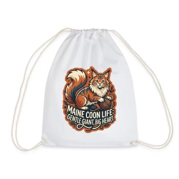 Maine Coon Cat Big Fluffy Yarn - Turnbeutel - Weiß - Vorne