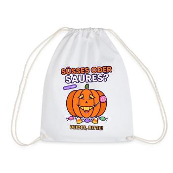 Halloween- Süßes oder Saures Halloween? Beides! - Turnbeutel - Weiß - Vorne