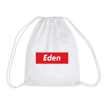 Eden red stripe - Drawstring Bag - white - Front