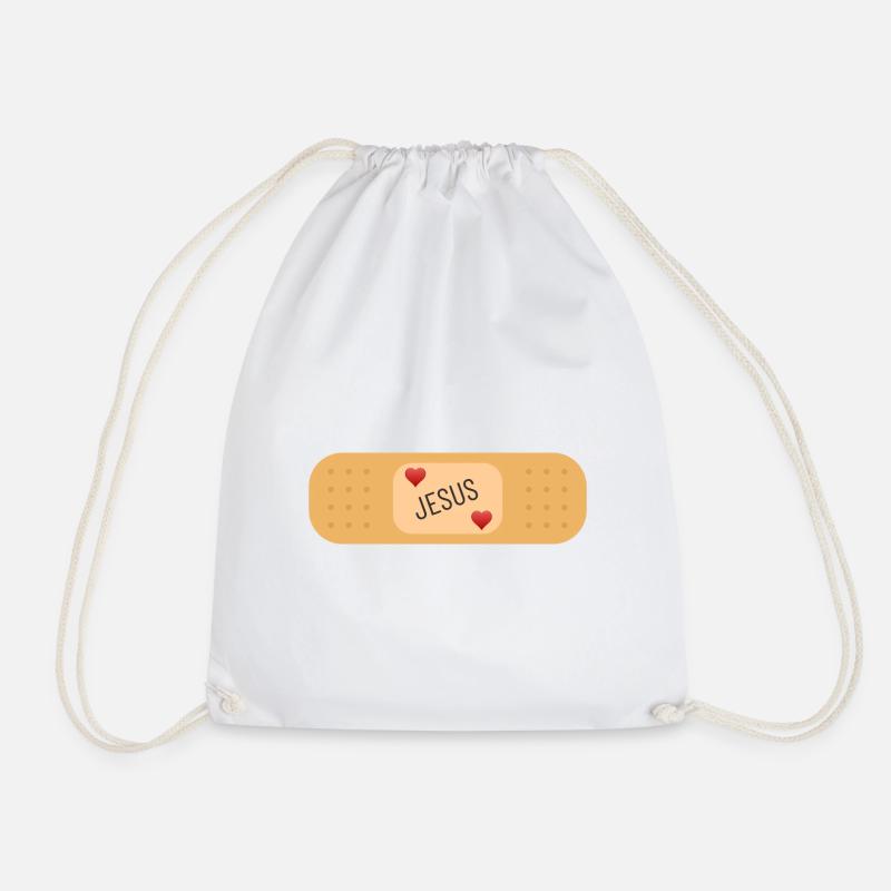 Jesus heals wounds - Drawstring Bag - white