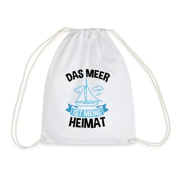 Das Meer ist meine Heimat - Segeln - Turnbeutel - Weiß - Vorne