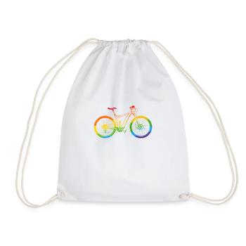 Modern Pride Bike - Drawstring Bag - white - Front