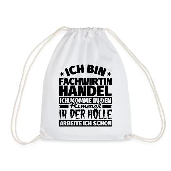 Fachwirtin Handel Geschenk lustig Himmel Hölle - Turnbeutel - Weiß - Vorne