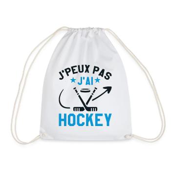 Ich kann nicht Eishockey - Turnbeutel - Weiß - Vorne