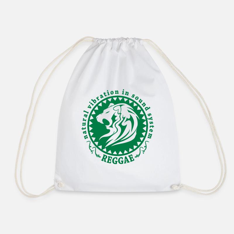 natural vibration in sound system reggae - Drawstring Bag - white