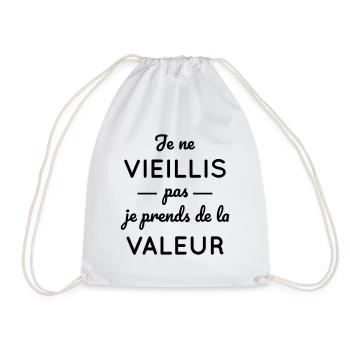 Je ne vieillis pas je prends de la valeur - Sac de sport léger - blanc - Devant