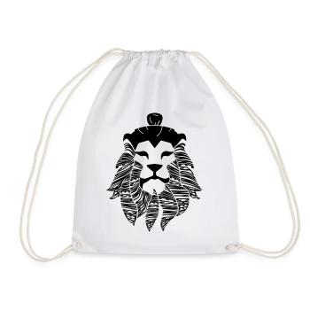 My Mane is on My Cheeks - Lion Man - Lionman - Drawstring Bag - white - Front