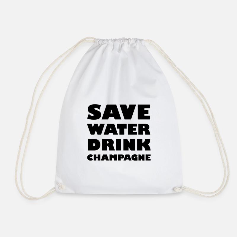 Save Water - Drawstring Bag - white