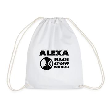 Alexa T-Shirt - Alexa, mach Sport für mich! - Turnbeutel - Weiß - Vorne