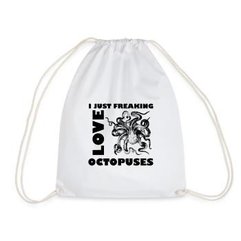 Octopus Octopus Octopus Octopus - Drawstring Bag - white - Front