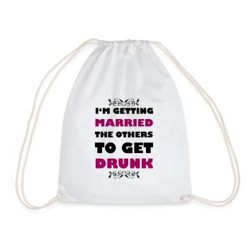 Bachelor - Drawstring Bag - white - Front