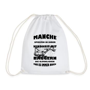 Excavator driver Excavators Childhood Construction worker Gift - Drawstring Bag - white - Front