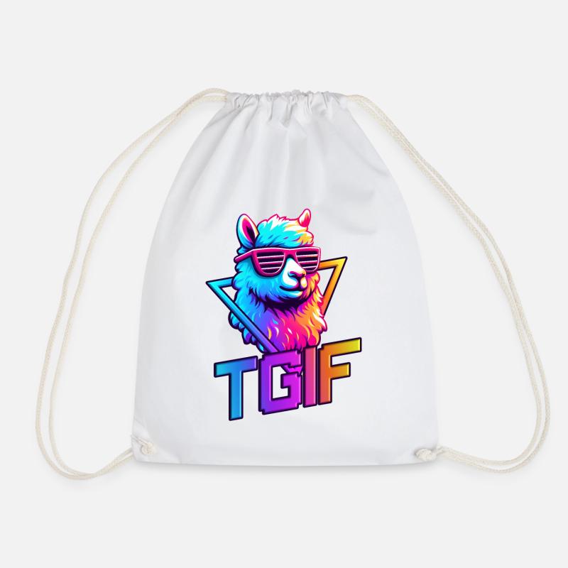 TGIF Lama - Turnbeutel - Weiß