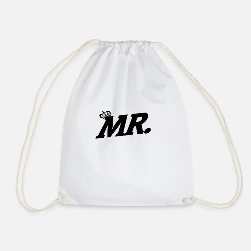 MR. Crown - Drawstring Bag - white