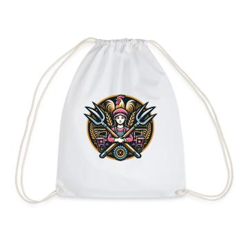 Girl from the village logo - Drawstring Bag - white - Front