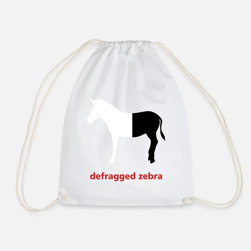 Defragged zebra Computer Science Programming Gift - Drawstring Bag - white