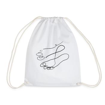 Barefoot paths go line art - Drawstring Bag - white - Front