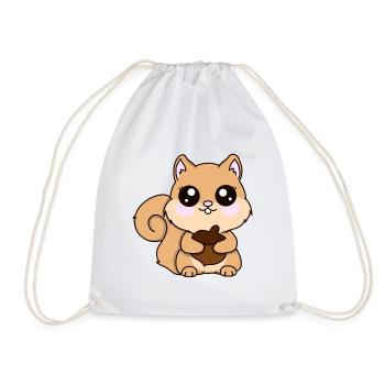 Squirrel - Drawstring Bag - white - Front