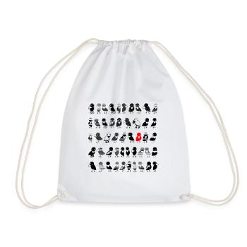 Birds Ravens - Drawstring Bag - white - Front