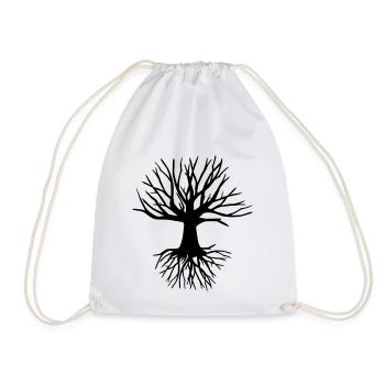Tree and roots - Drawstring Bag - white - Front