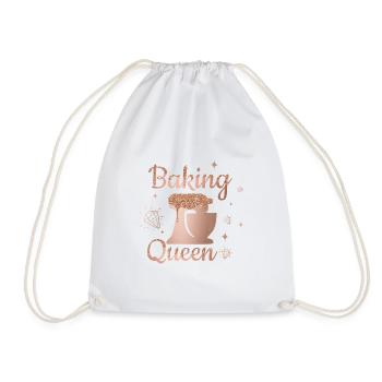 « Baking Queen » Paillement personnalisable - Sac de sport léger - blanc - Devant