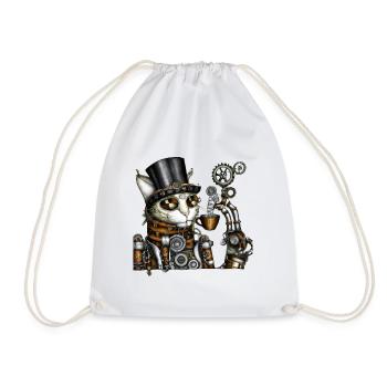Chat Steampunk - Sac de sport léger - blanc - Devant