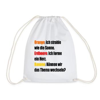Orange Erdbeere Banane - Turnbeutel - Weiß - Vorne