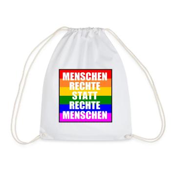 menschenrechte statt rechte menschen - Turnbeutel - Weiß - Vorne