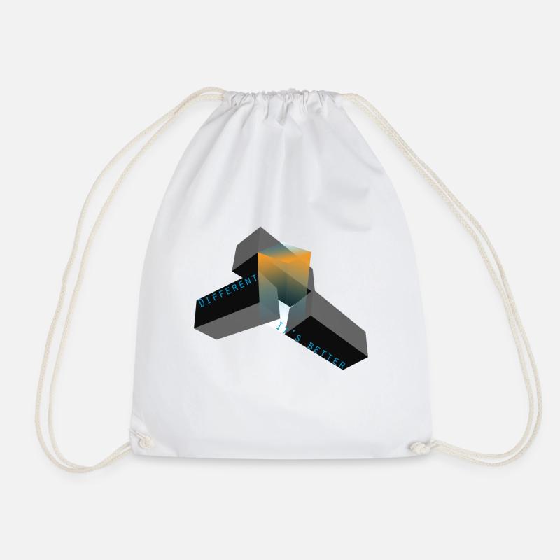 Being Different is Better Superior Abstract Art - Drawstring Bag - white