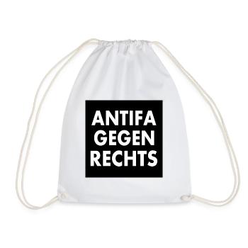 Antifa gegen rechts - Turnbeutel - Weiß - Vorne