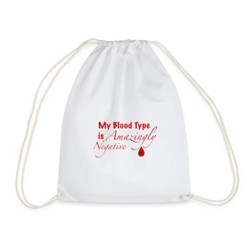 Blood Type A- - Drawstring Bag - white - Front