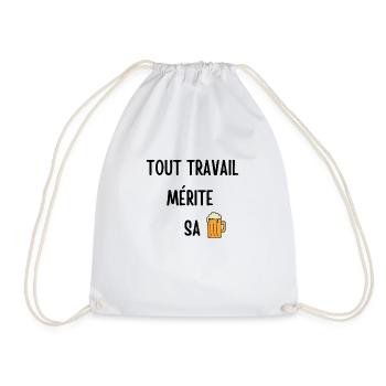 Tout travail mérite sa Bière - Sac de sport léger - blanc - Devant