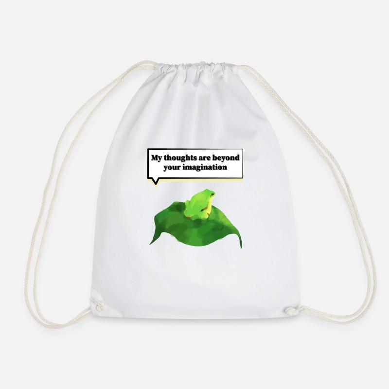 Thinking Frog - Drawstring Bag - white