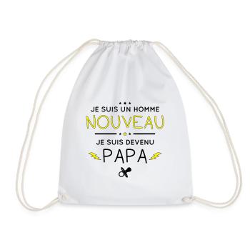 Je suis un homme nouveau - Je suis devenu papa - Sac de sport léger - blanc - Devant