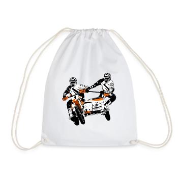 Sidecarcross - sidecar moto cross - Drawstring Bag - white - Front