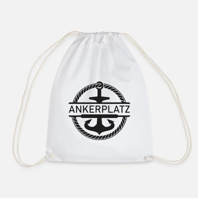 Ankerplatz mit Schiff Anker - Turnbeutel - Weiß