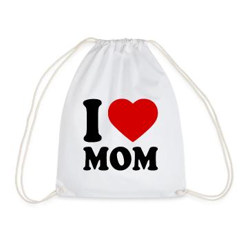 I love mom - Drawstring Bag - white - Front
