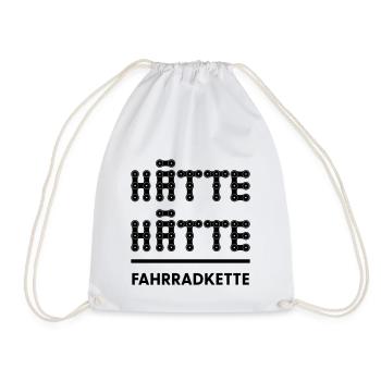 Hätte hätte Fahrrad Kette - Turnbeutel - Weiß - Vorne