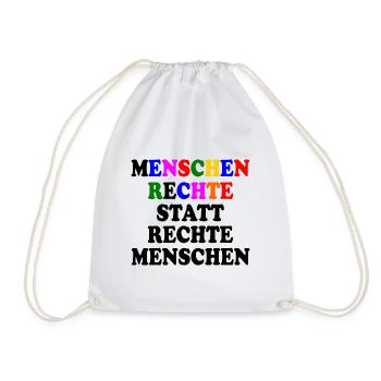 menschenrechte statt rechte menschen - Turnbeutel - Weiß - Vorne