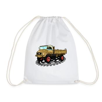 Unimog - Oldtimer - Offroad - Dispositif moteur universel - Sac de sport léger - blanc - Devant