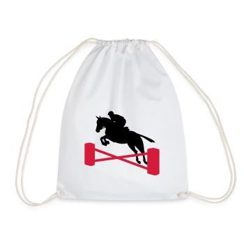 show jumping - Drawstring Bag - white - Front