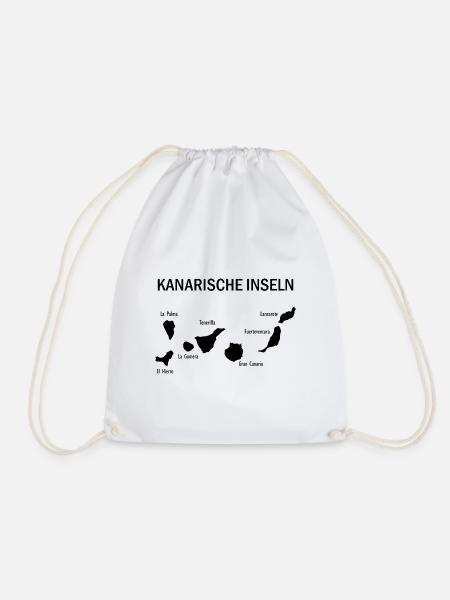 Canary islands Map Kanarische Inseln Karte - Turnbeutel - Weiß